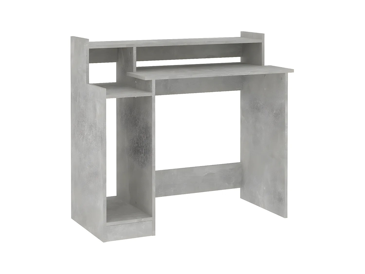Bureau met LED-verlichting 97x45x90 cm bewerkt hout betongrijs