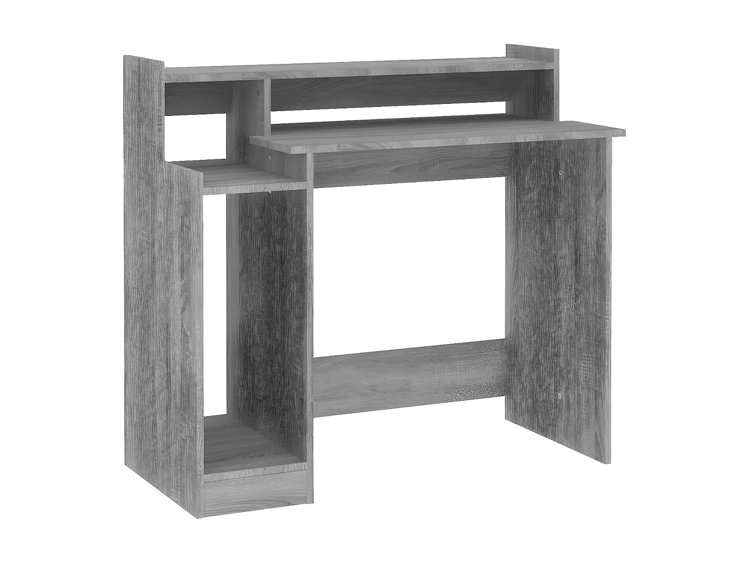 Bureau et lumières LED Sonoma gris 97x45x90cm Bois d'ingénierie