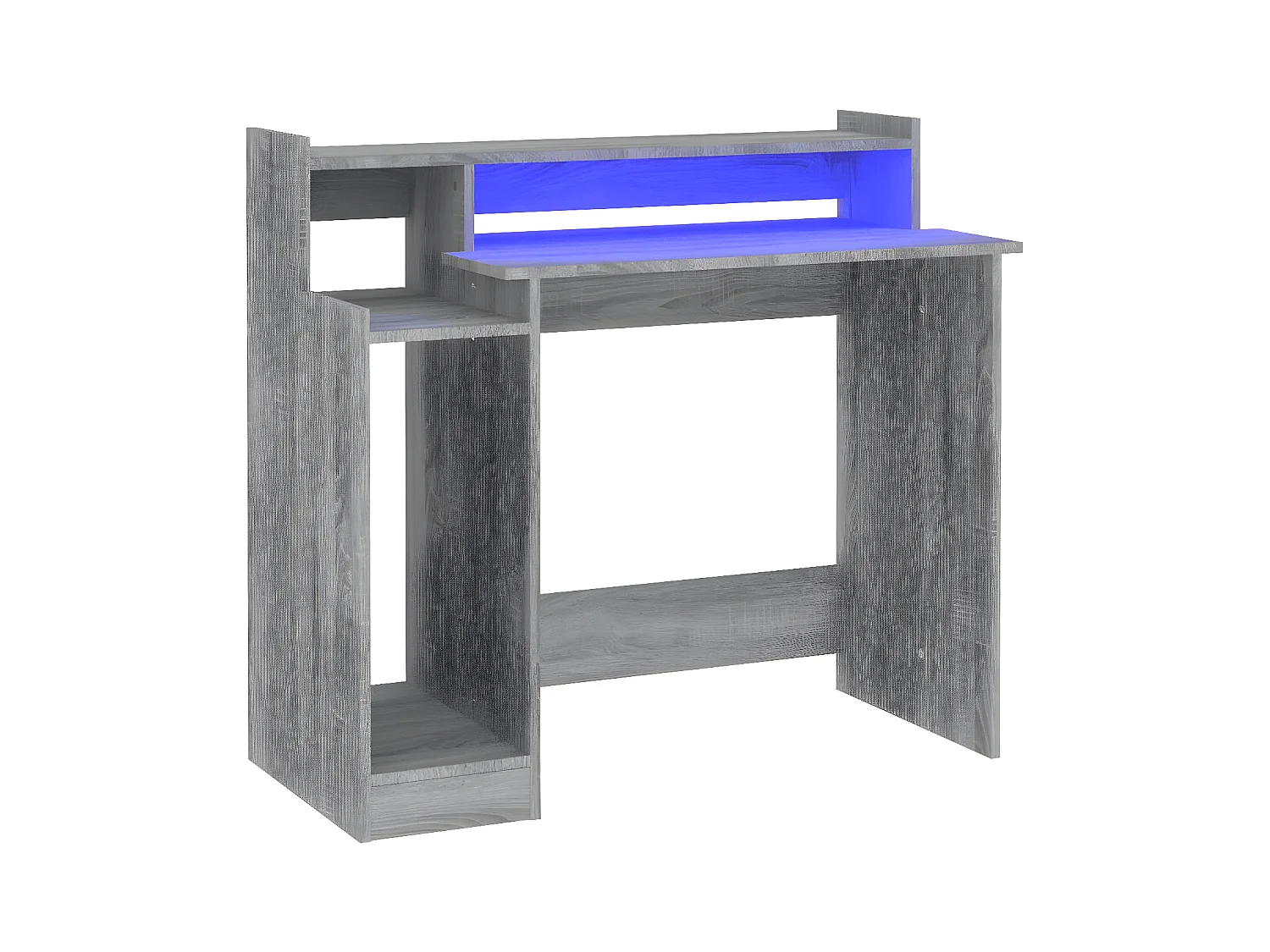 Bureau met LED-verlichting 97x45x90 cm hout grijs sonoma eiken