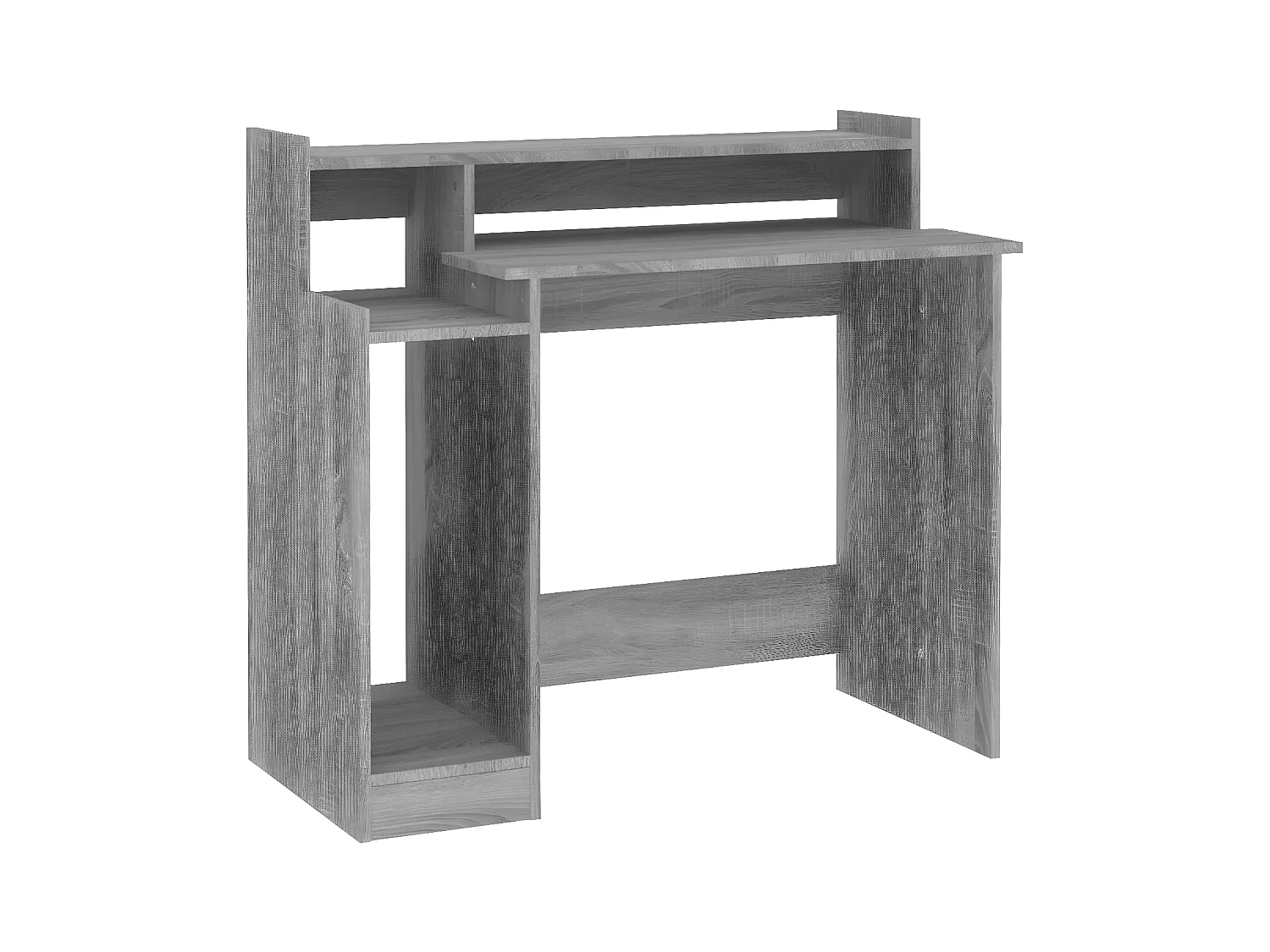 Bureau met LED-verlichting 97x45x90 cm hout grijs sonoma eiken