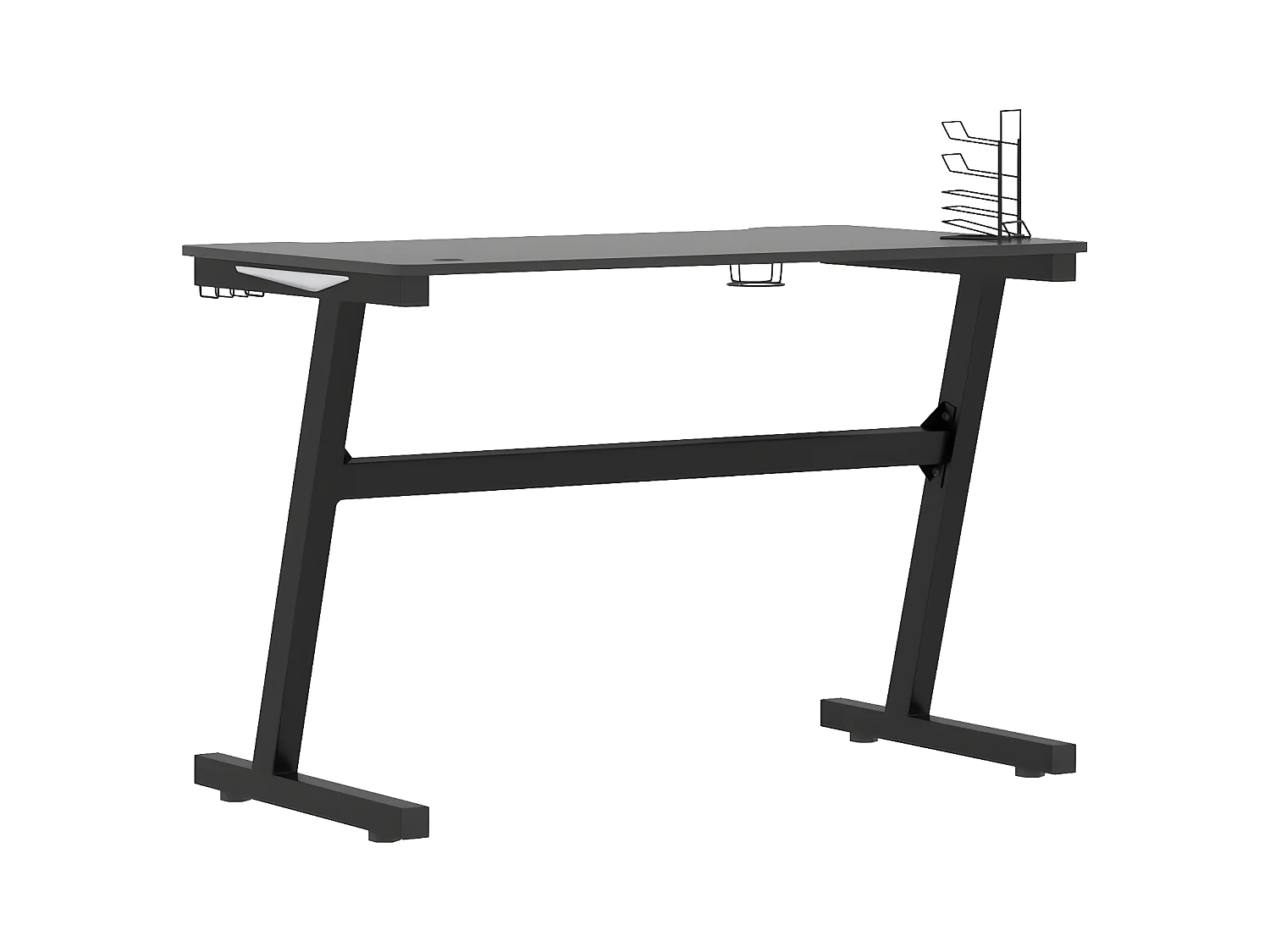 Gamingbureau met Z-vormige poten LED 110x60x75 cm zwart