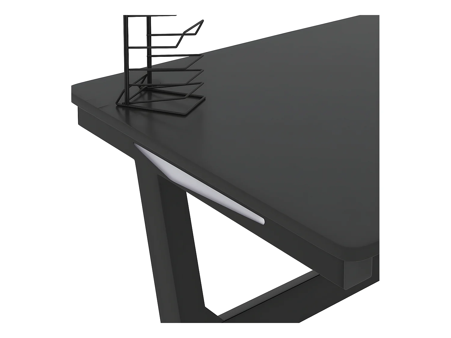 Gamingbureau met Z-vormige poten LED 110x60x75 cm zwart