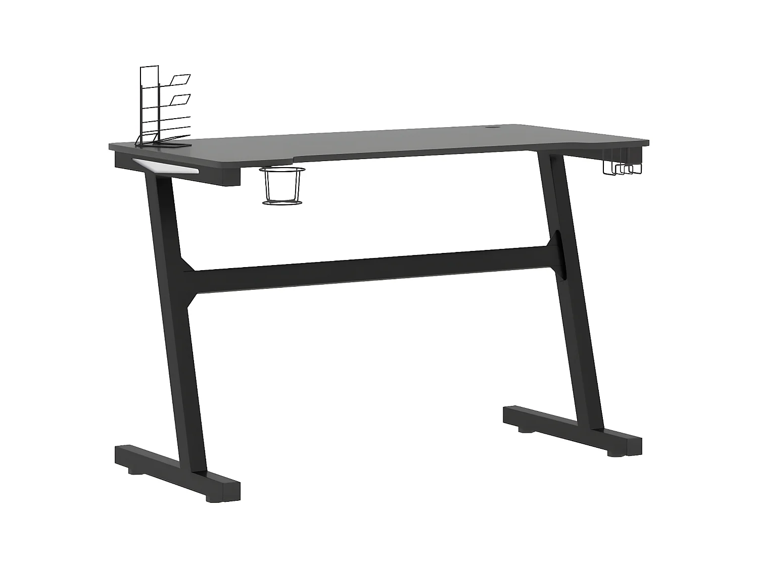 Gamingbureau met Z-vormige poten LED 110x60x75 cm zwart
