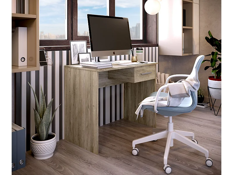 Bureau SAME 1 tiroir 90x50x74 cm chêne TALESA