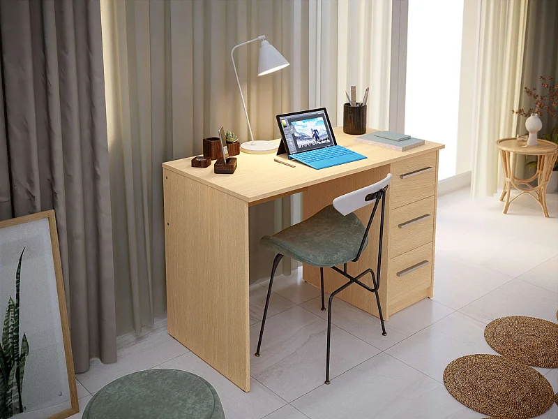 Bureau SAME 3 tiroirs 110x56x74 cm hêtre TALESA