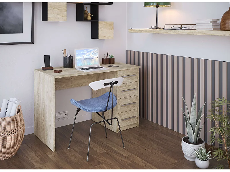 Bureau SAME 4 tiroirs 110x56x74 cm chêne TALESA