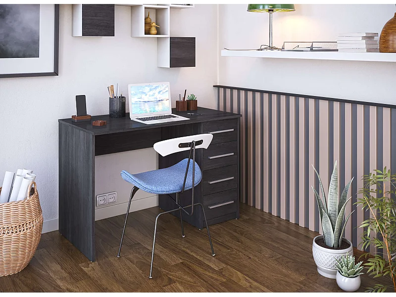 Bureau SAME 4 tiroirs 110x56x74 cm chêne gris cendré TALESA