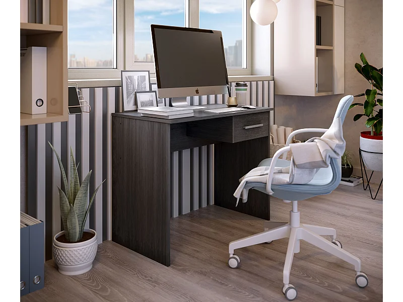 Bureau SAME 1 tiroir 90x50x74 cm chêne gris cendré TALESA