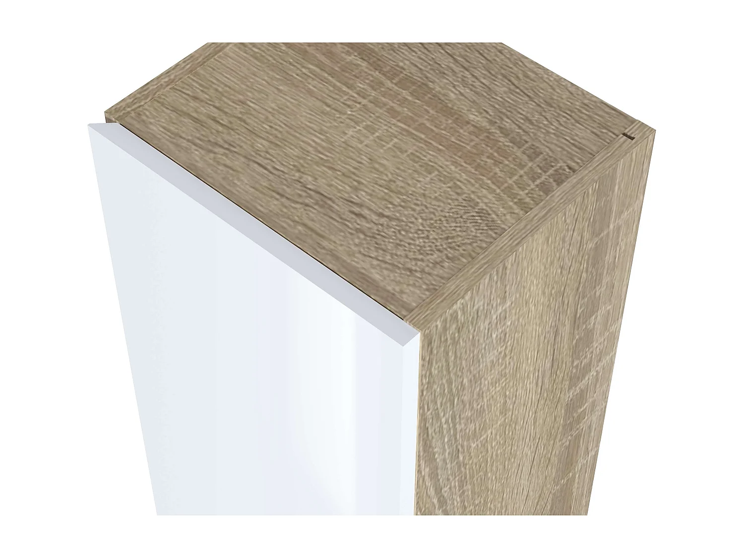 Colonne de salle de bain NELI 2 portes 140x30x27 cm chêne et blanc T-BATH