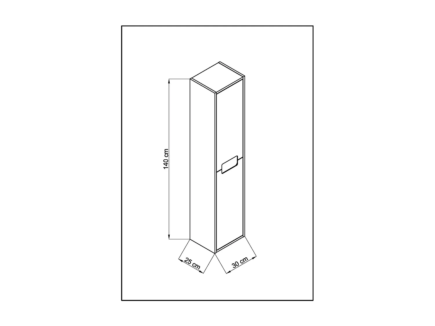 Colonne de salle de bain TIAS 2 portes 140x30x27 cm chêne et blanc T-BATH