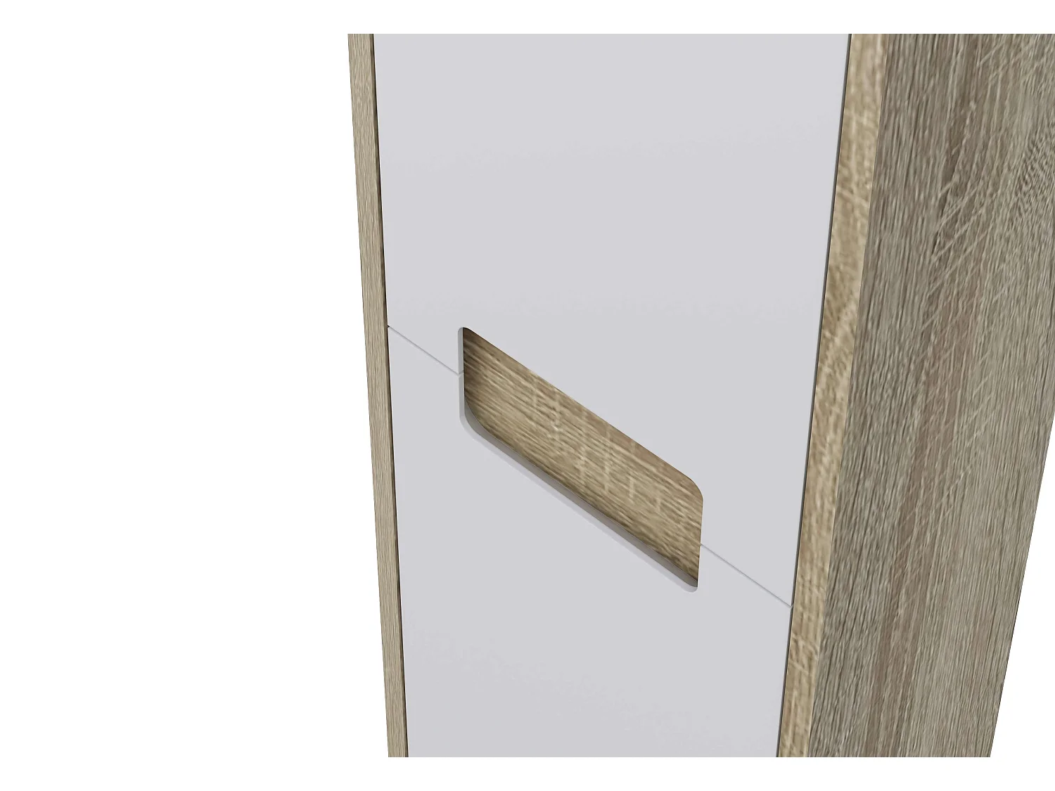 Colonne de salle de bain TIAS 2 portes 140x30x27 cm chêne et blanc T-BATH