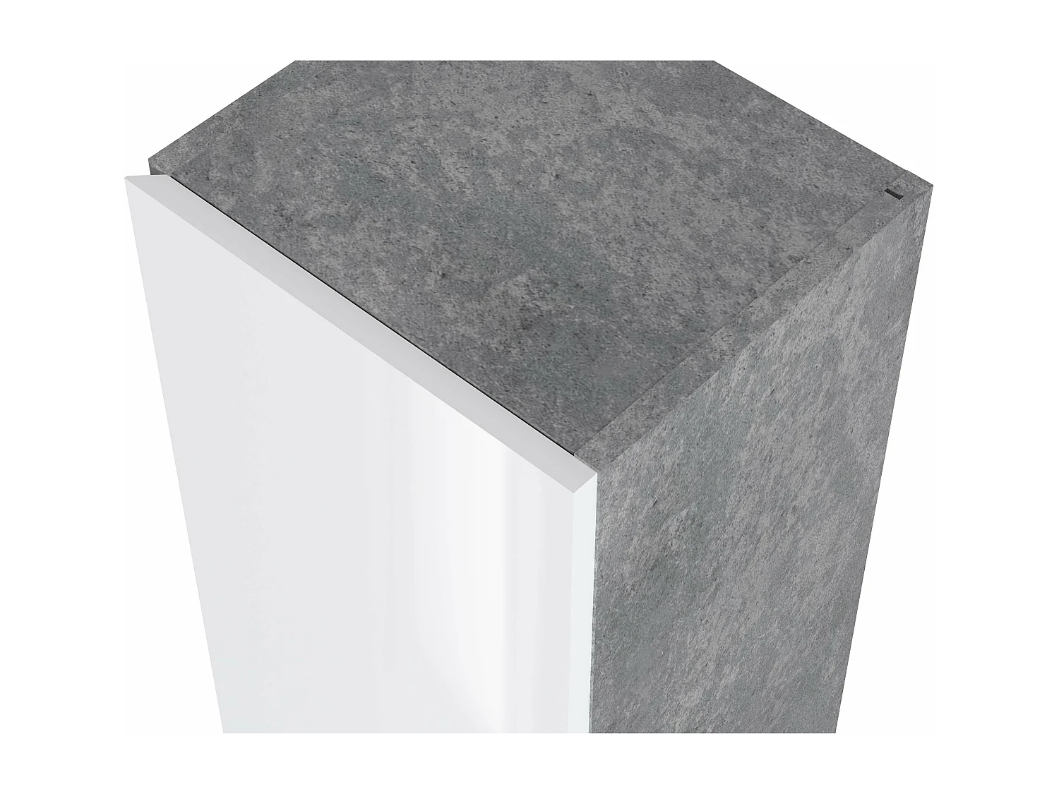 Colonne de salle de bain NELI 2 portes 140x30x27 cm ciment et blanc T-BATH