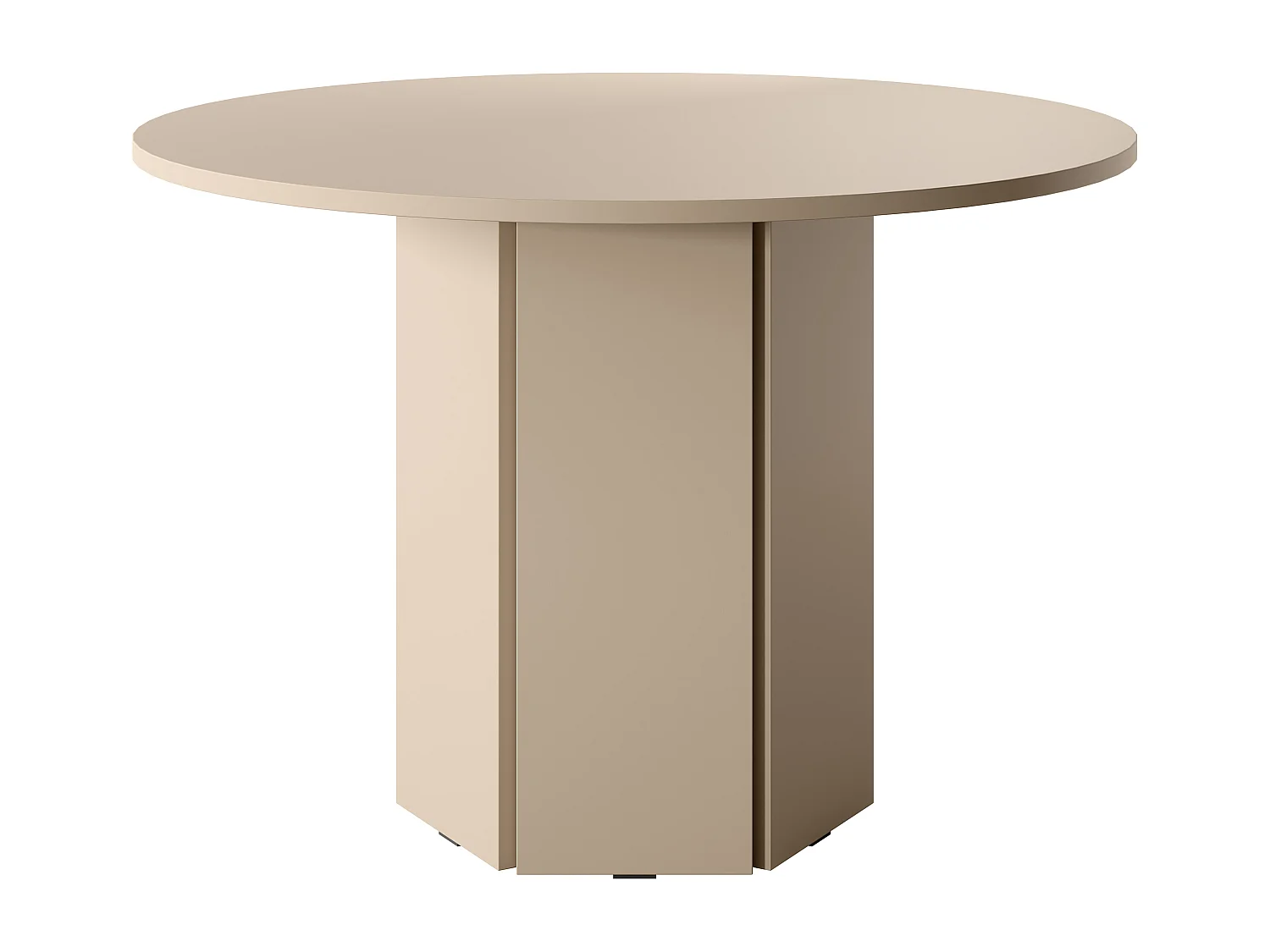 Esszimmertisch rund - beige cappuccino - 110 cm - HEXA