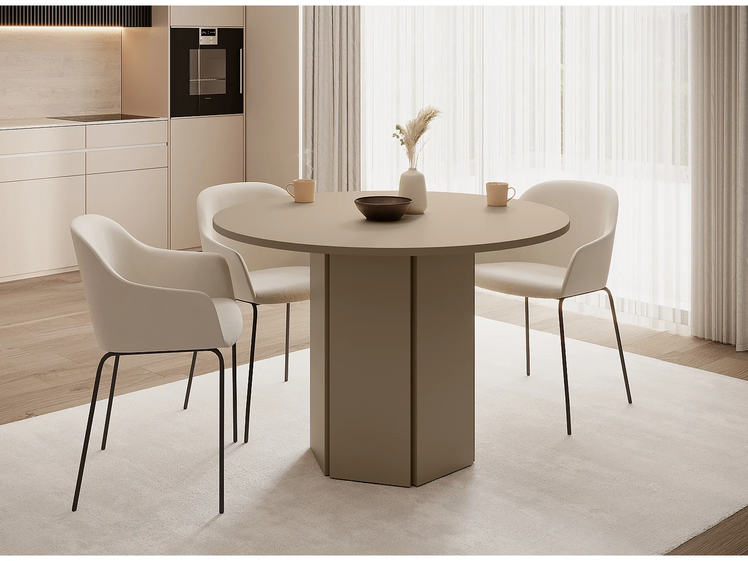 Ronde tafel - 110 cm - Cappuccino - HEXA