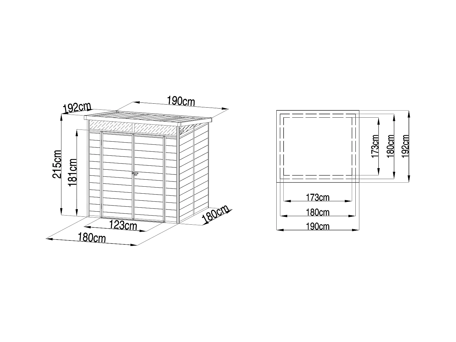 Abri de jardin en résine gris anthracite 3,65 m² avec plancher - MINARO