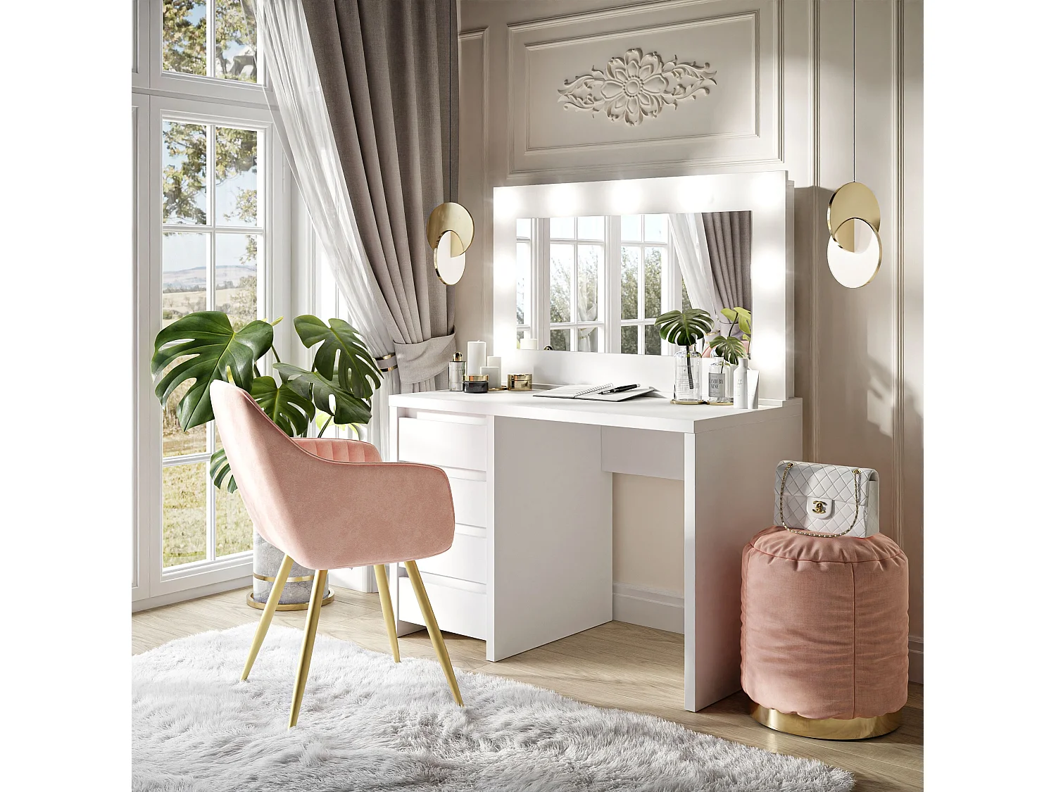 Coiffeuse GLAMOUR Push-open