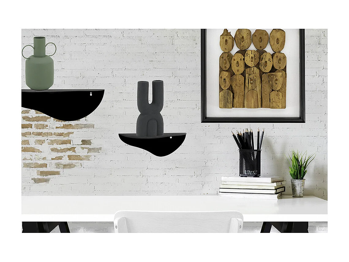 Étagères en métal noir (lot de 2)