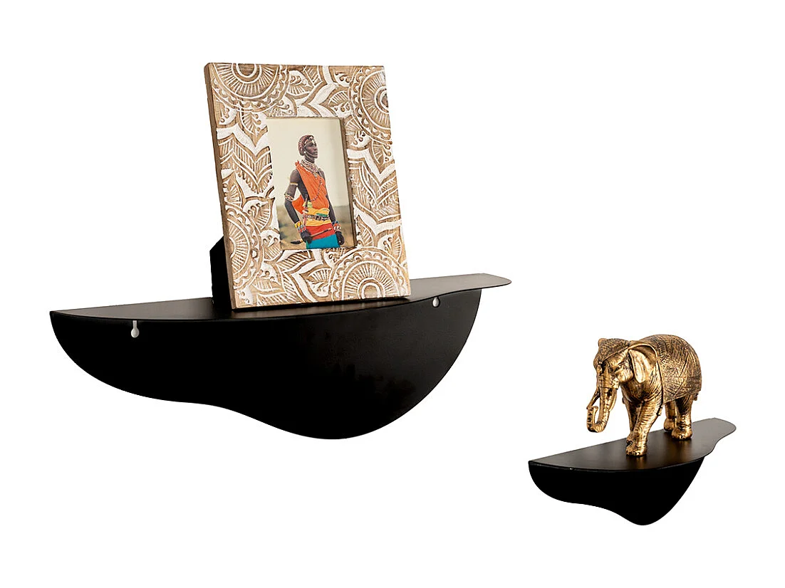 Étagères en métal noir (lot de 2)