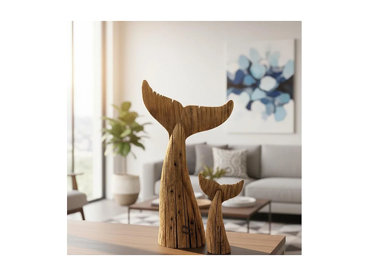 Queue de baleine en bois recyclé Petit modèle