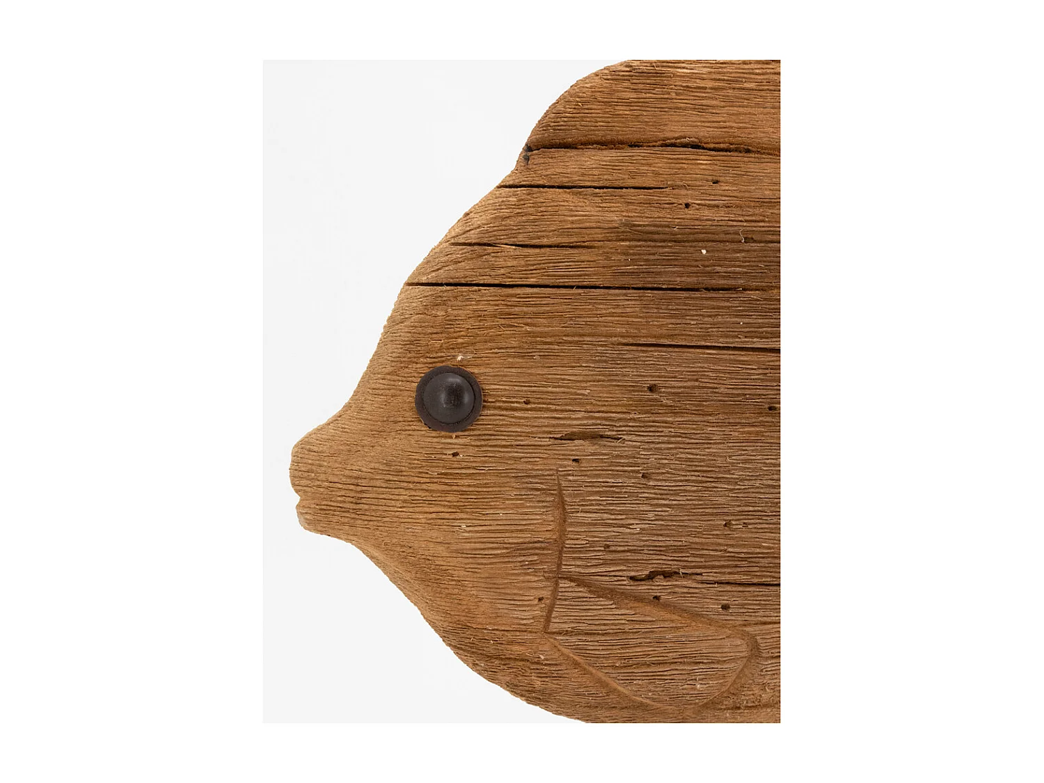 Poisson sur pied en bois recyclé et métal Grand modèle