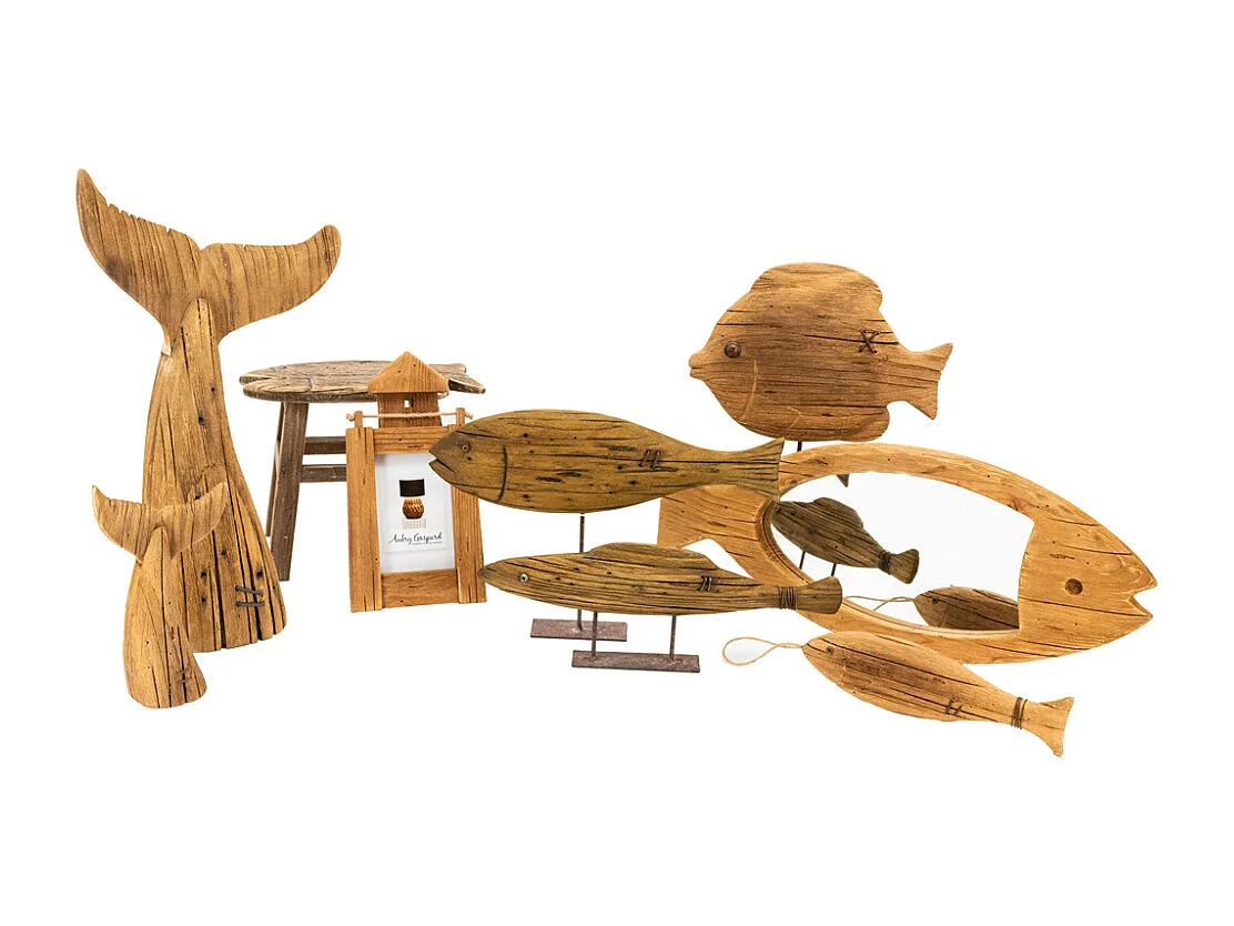 Queue de baleine en bois recyclé Grand modèle