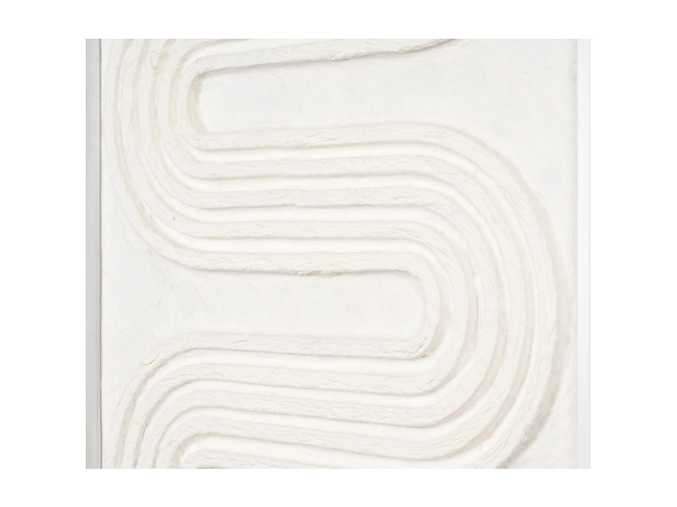 Cadres en bois blanc motifs abstraits papier maché (Lot de 2)