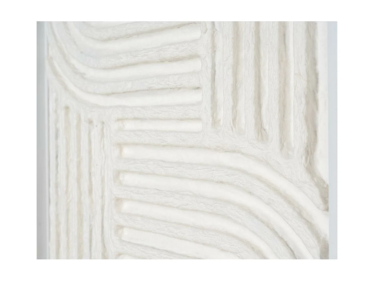 Cadres en bois blanc motifs abstraits papier maché (Lot de 2)