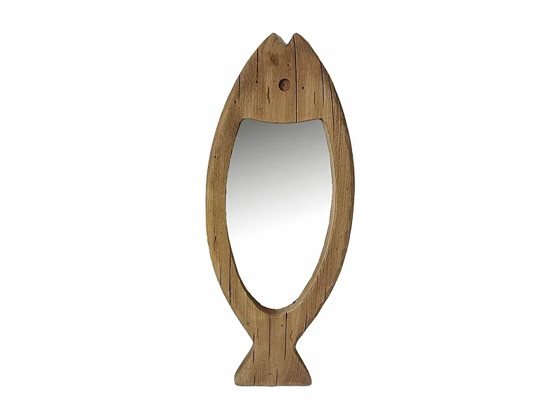 Miroir poisson en bois recyclé Petit modèle