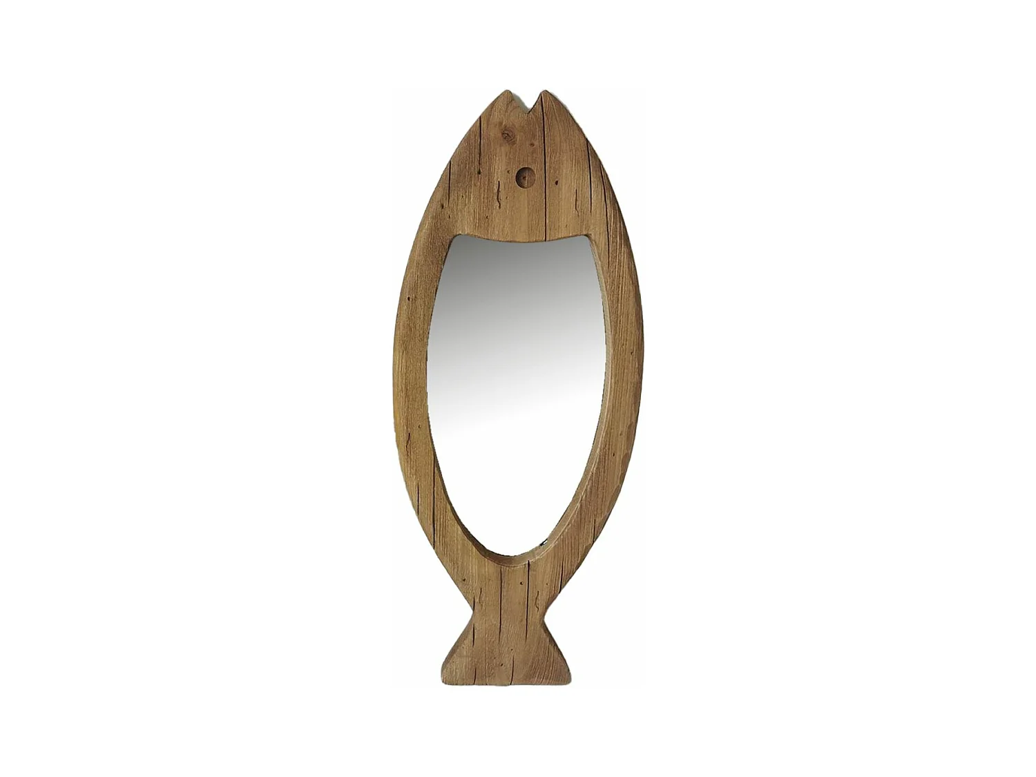 Miroir poisson en bois recyclé Petit modèle