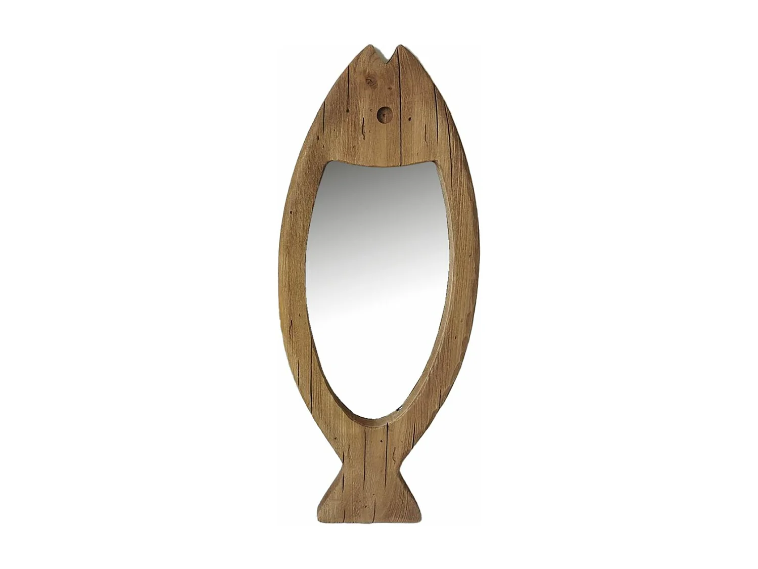 Miroir poisson en bois recyclé Petit modèle