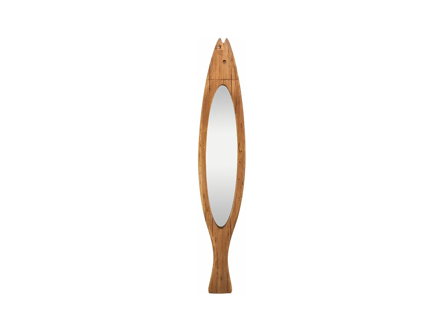 Miroir poisson en bois recyclé Grand modèle