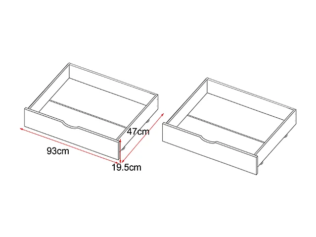 Lit cabane 90 x 190 cm avec tiroirs - Pin et MDF - Blanc - KIRALIO