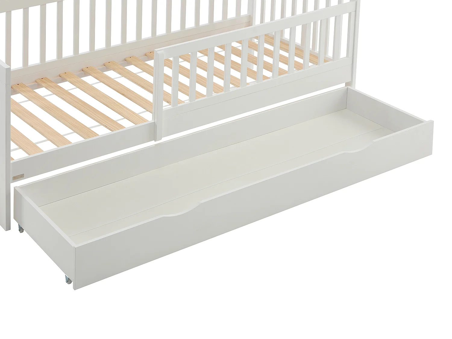 Lit 90 x 190 cm avec tiroir - Pin et MDF - Blanc - PROVIATI