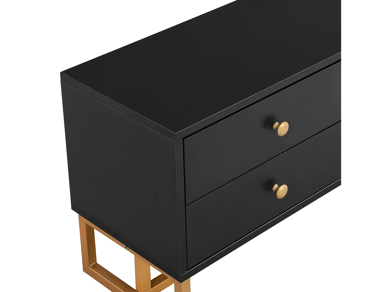 175 cm TV-Schrank – 2 strukturierte Türen und 4 Schubladen – aus MDF – Schwarz