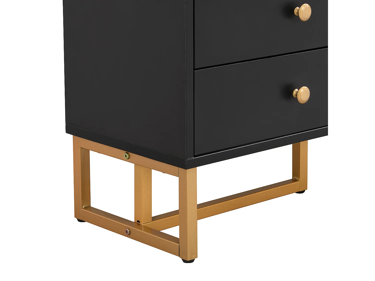 175 cm TV-Schrank – 2 strukturierte Türen und 4 Schubladen – aus MDF – Schwarz