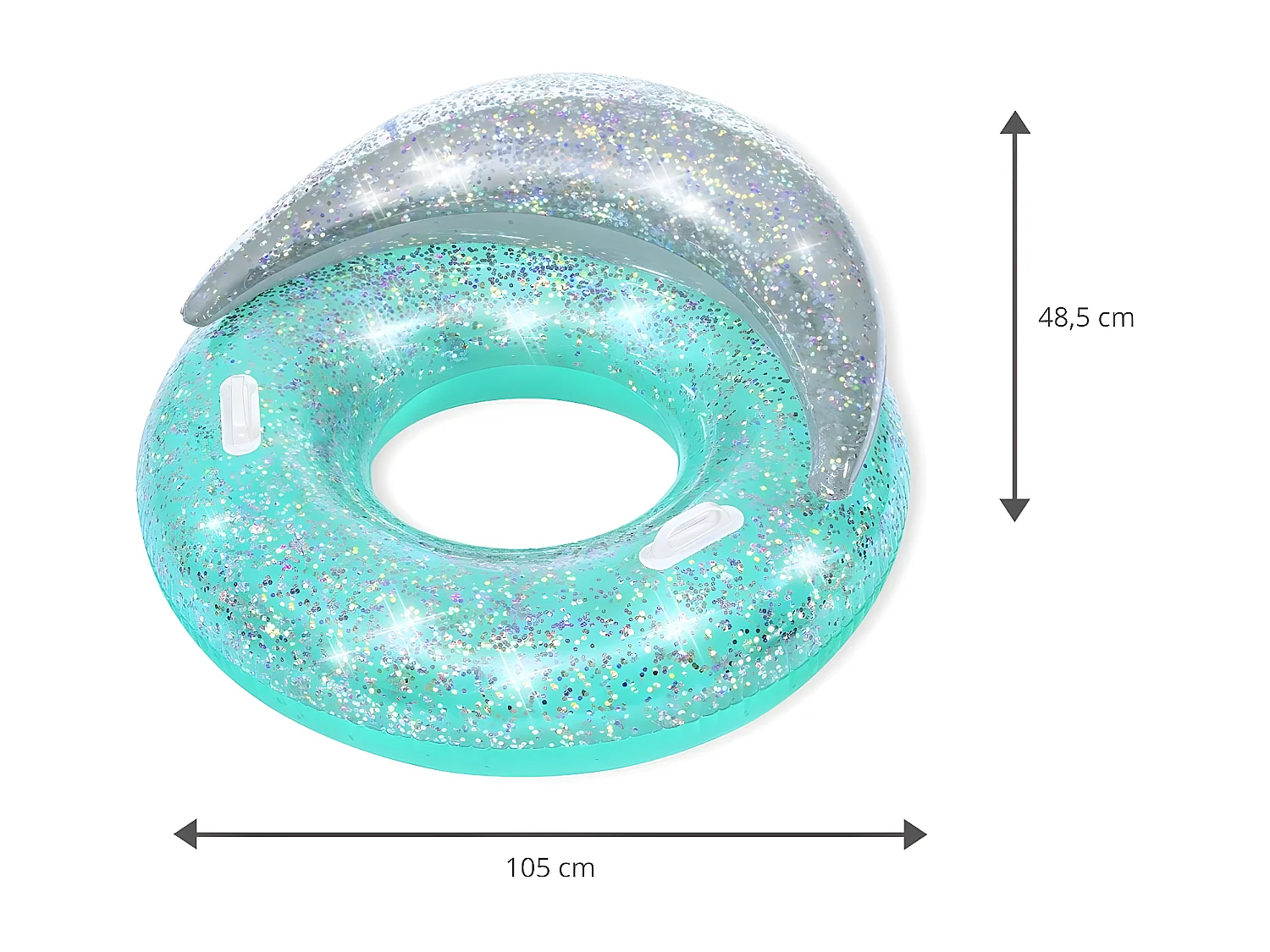 Bouée Gonflable Bestway Paillettes 105x105x48,5 cm Bleu avec Dossier