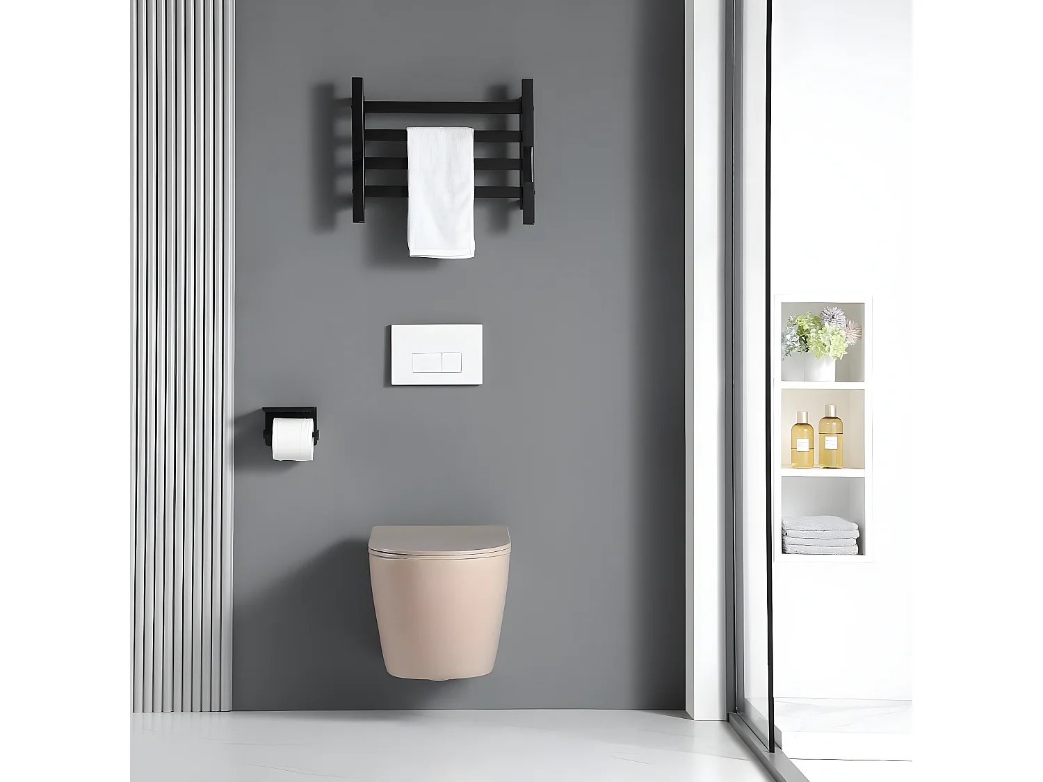 Cuvette WC suspendu CARCEO beige mat - sans bride et avec frein de chute