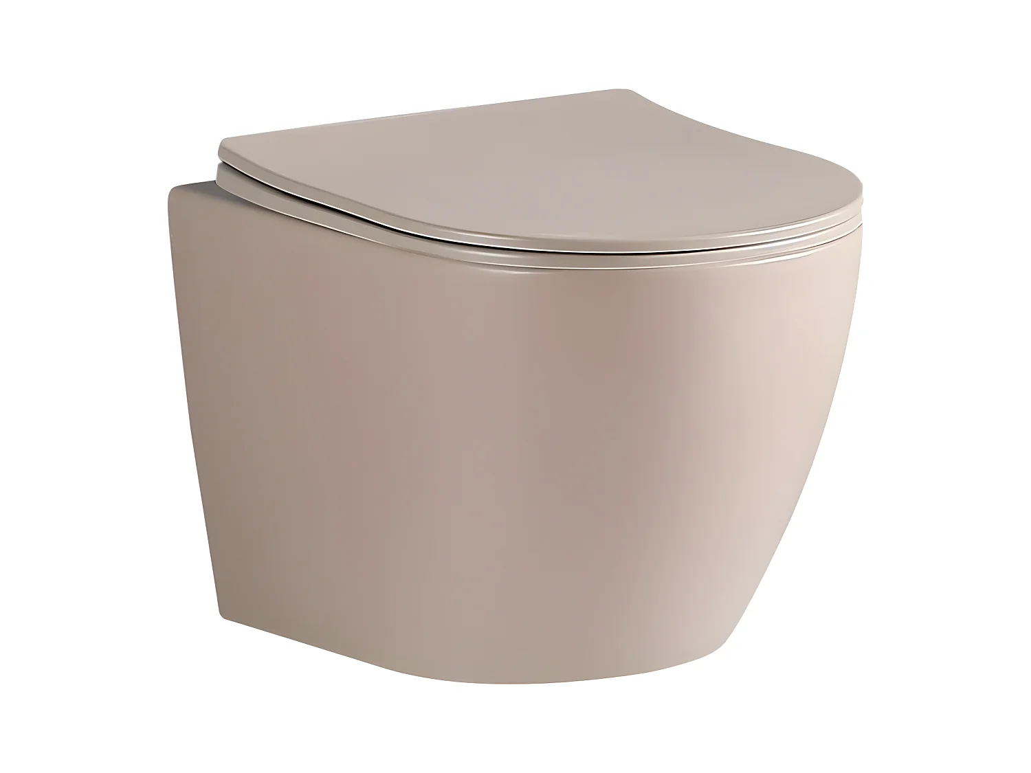 Cuvette WC suspendu CARCEO beige mat - sans bride et avec frein de chute