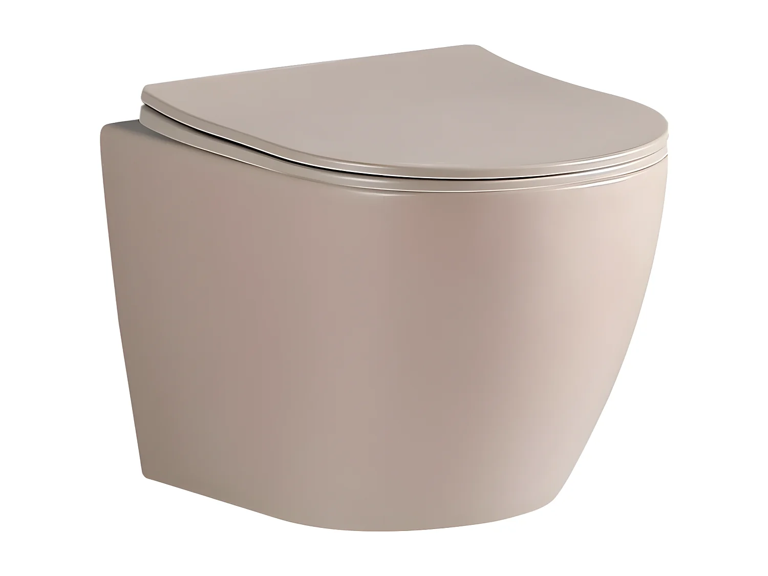 Cuvette WC suspendu CARCEO beige mat - sans bride et avec frein de chute