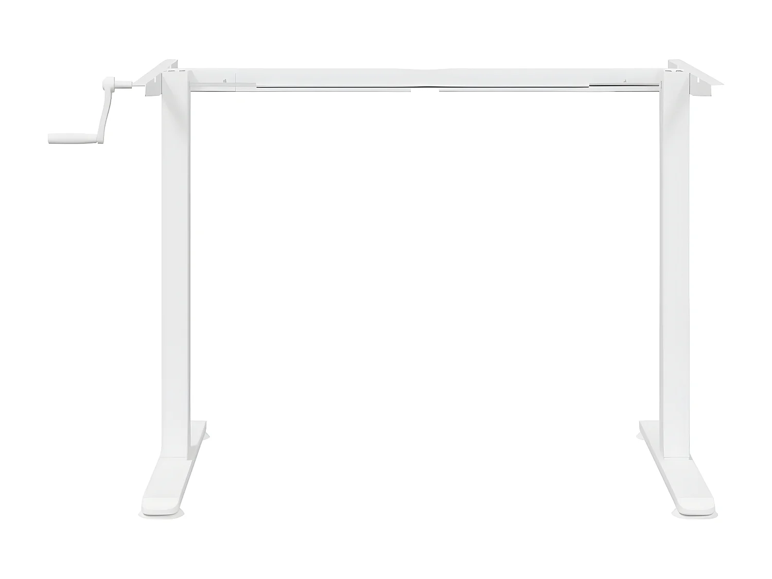 Zit-sta bureauframe (94-135)x60x(70-114) cm staal wit