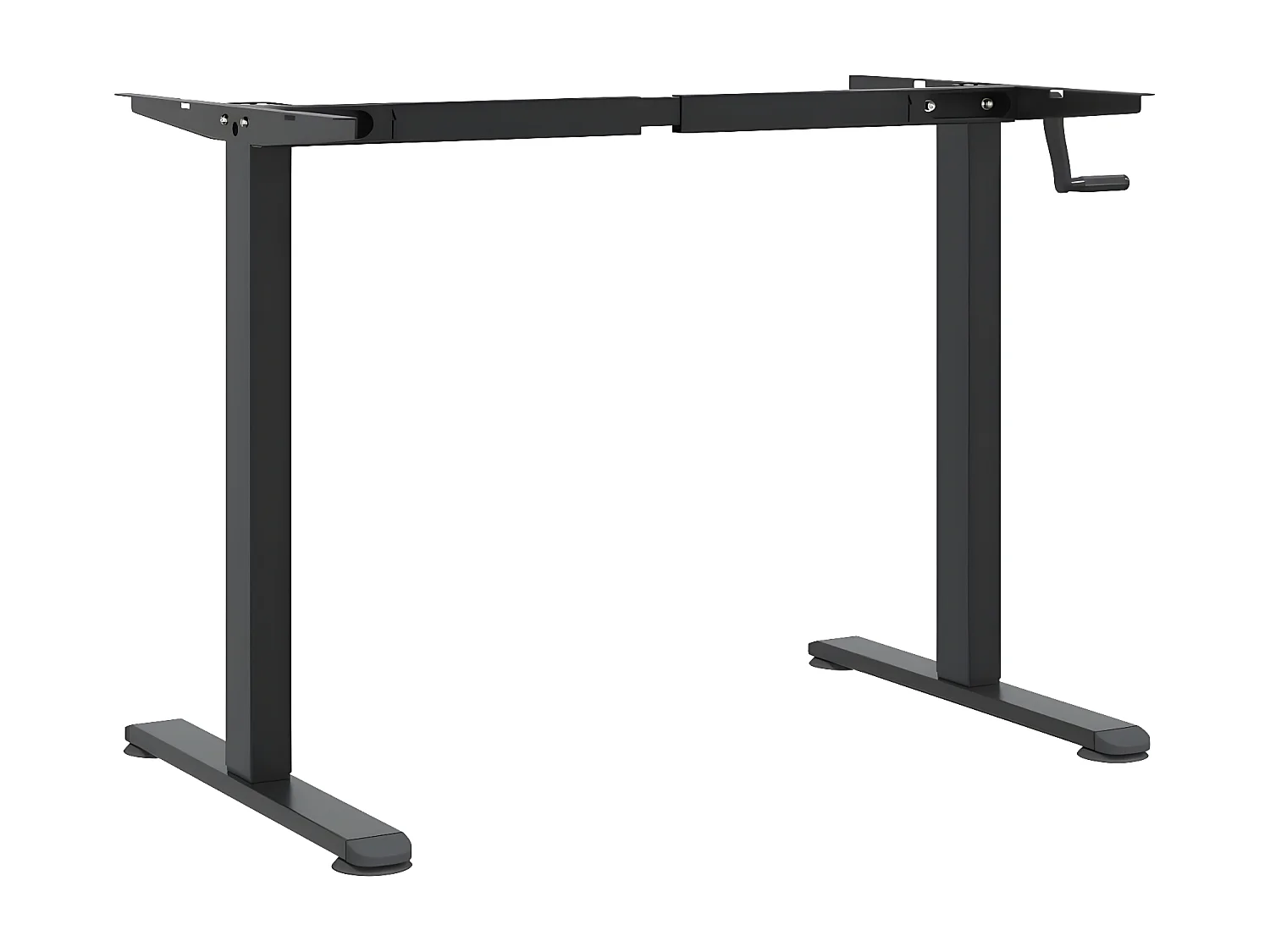 Zit-sta bureauframe (94-135)x60x(70-114) cm staal zwart