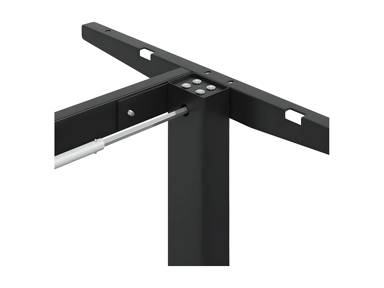 Zit-sta bureauframe (94-135)x60x(70-114) cm staal zwart