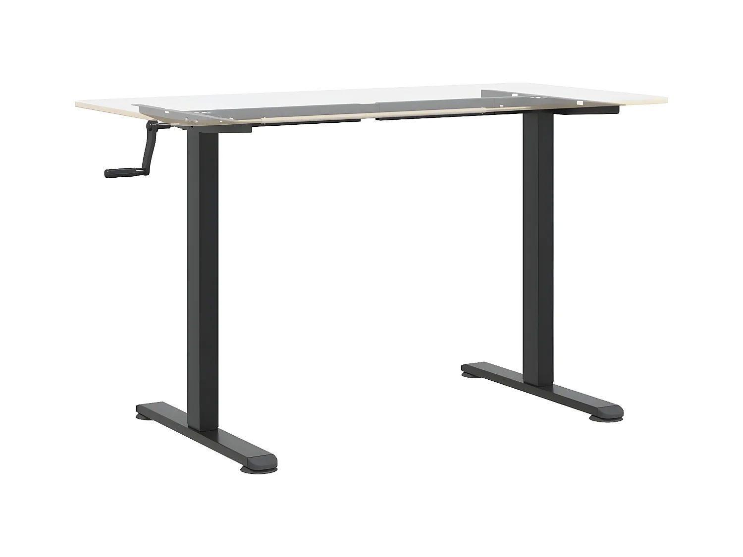 Bureau debout noir (94-135)x60x(70-114) cm acier