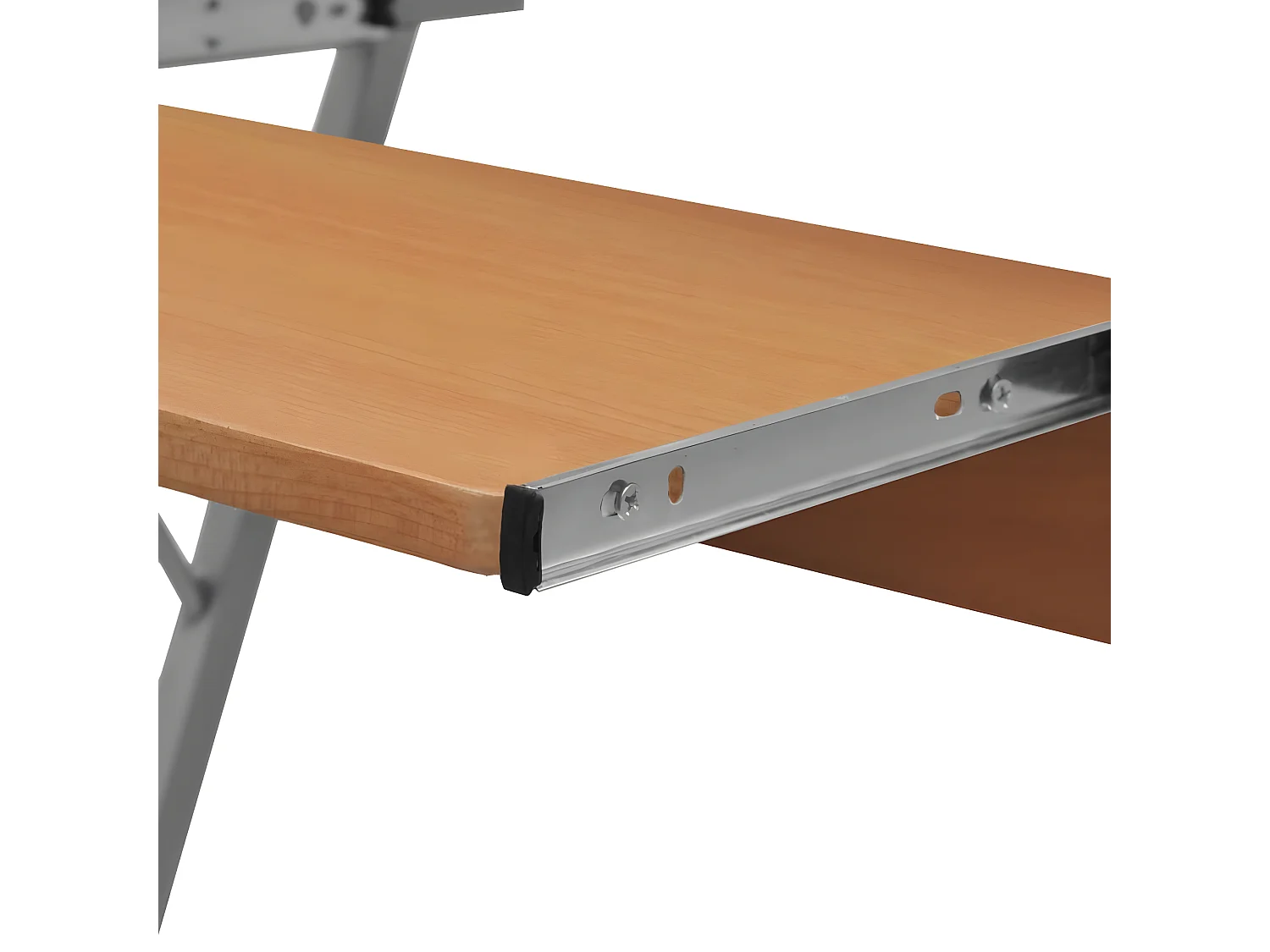 Bureau d'ordinateur avec plateau à clavier coulissant Marron