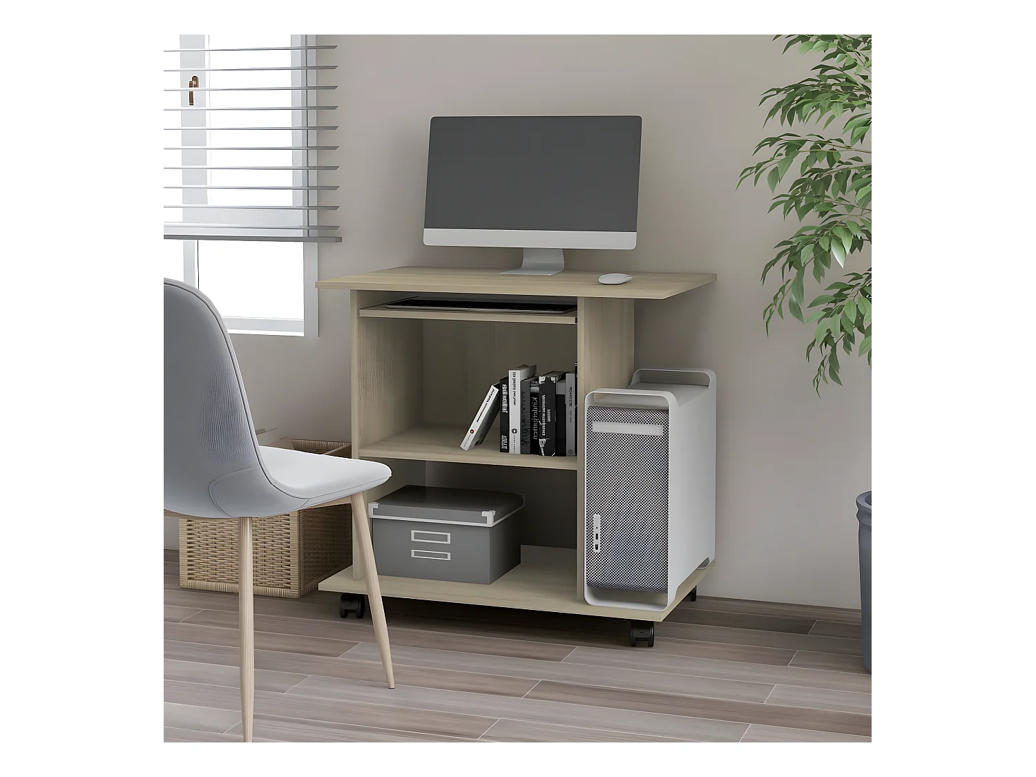 Bureau d'ordinateur Chêne sonoma 80x50x75 cm Aggloméré