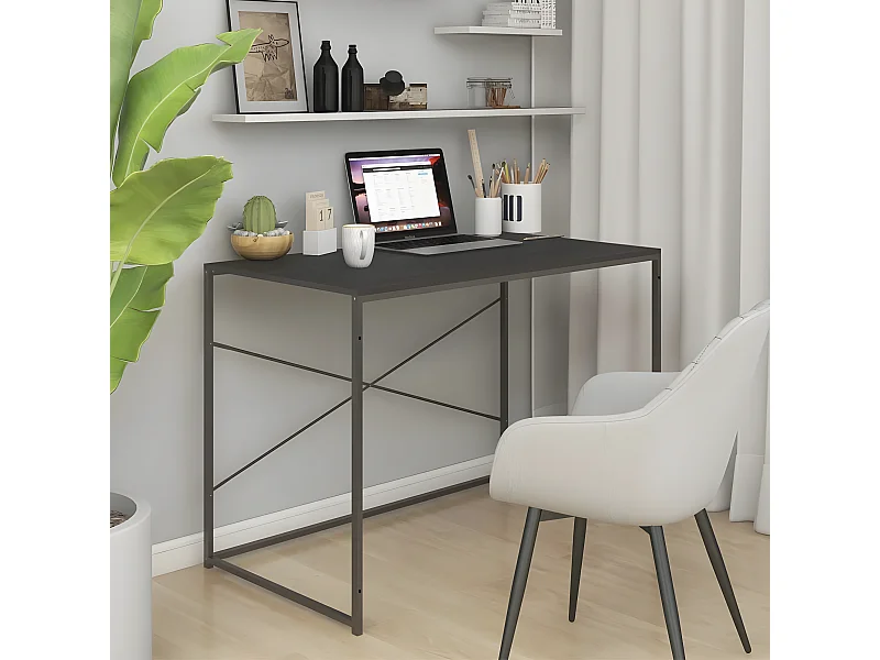 Computerbureau 110x60x70 cm bewerkt hout zwart