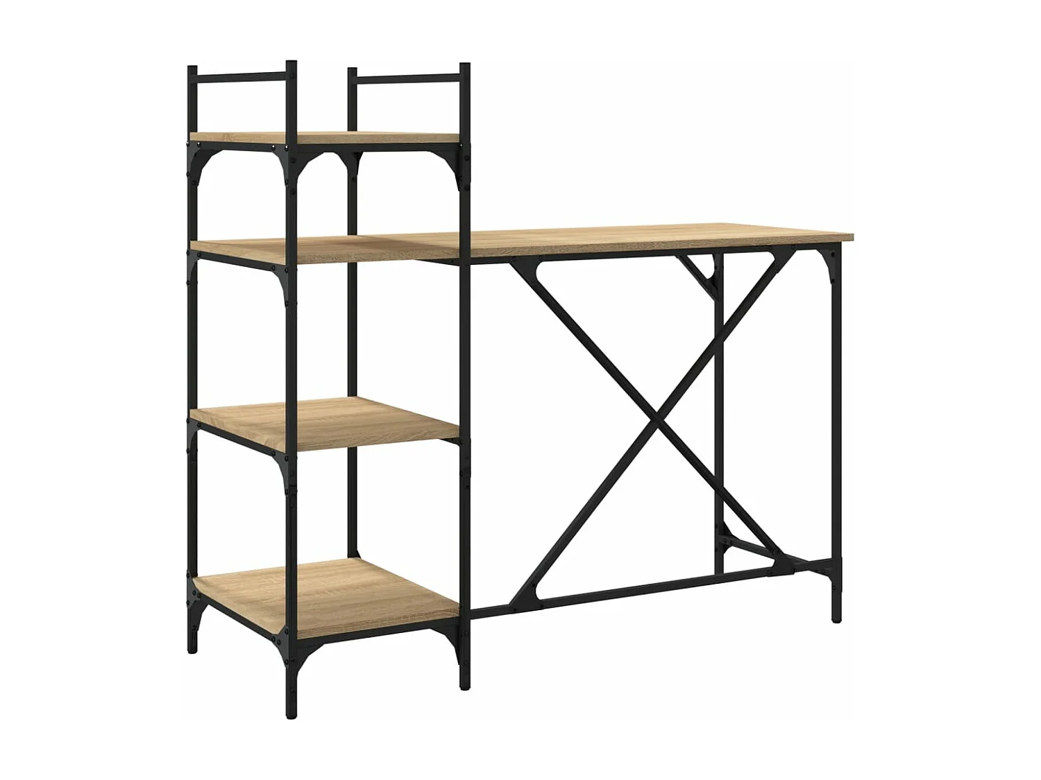 Bureau d'ordinateur avec étagères chêne sonoma 120x47x109 cm