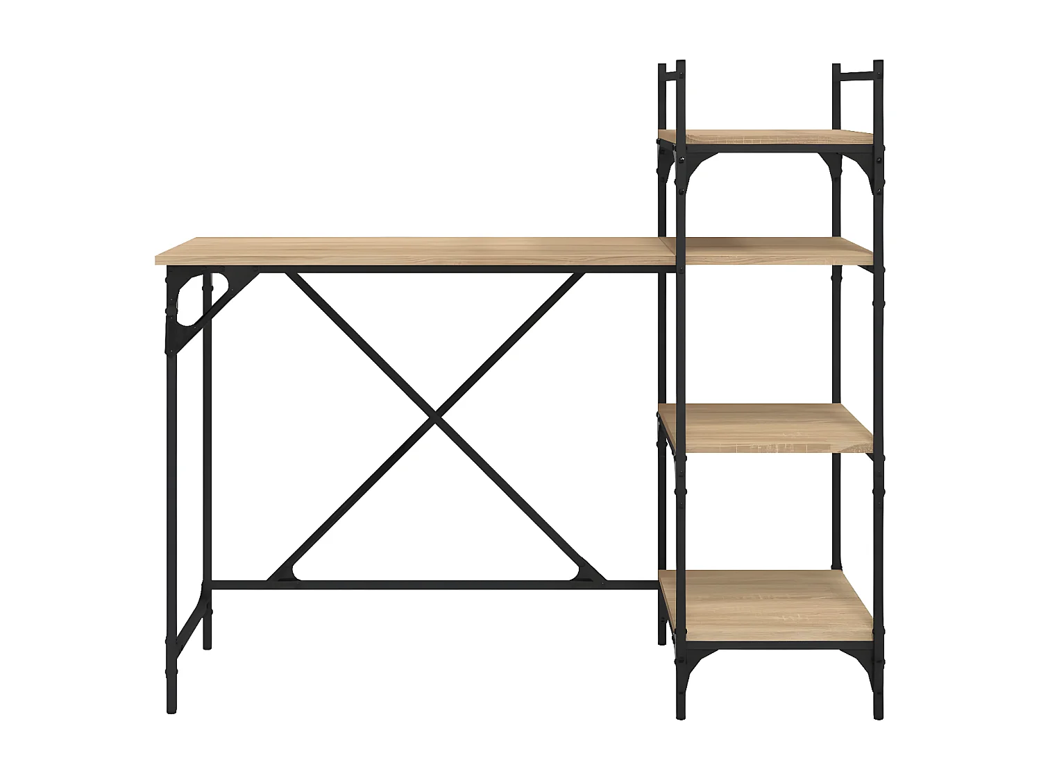 Bureau d'ordinateur avec étagères chêne sonoma 120x47x109 cm