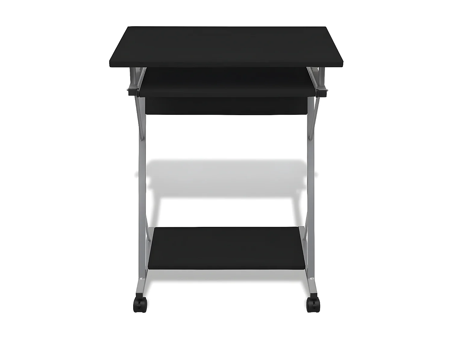 Bureau d'ordinateur compact avec plateau à clavier Noir