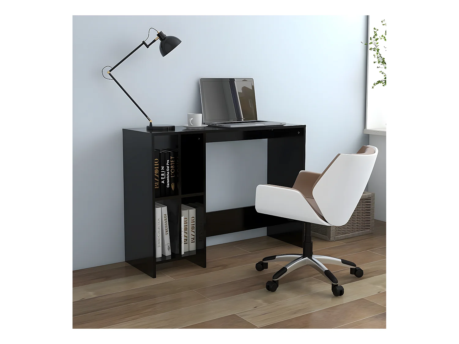 Bureau d'ordinateur portable Noir 102,5x35x75 cm Aggloméré